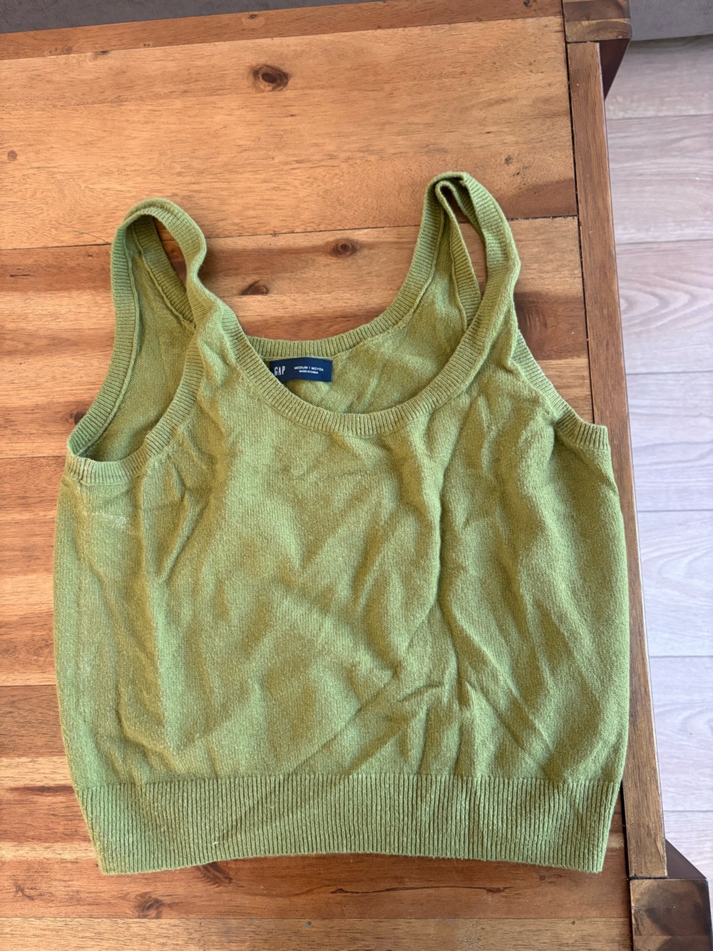 Green Ribbed Tank Top - Gap - M